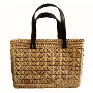 Wicker/straw bag, rectangular, solid